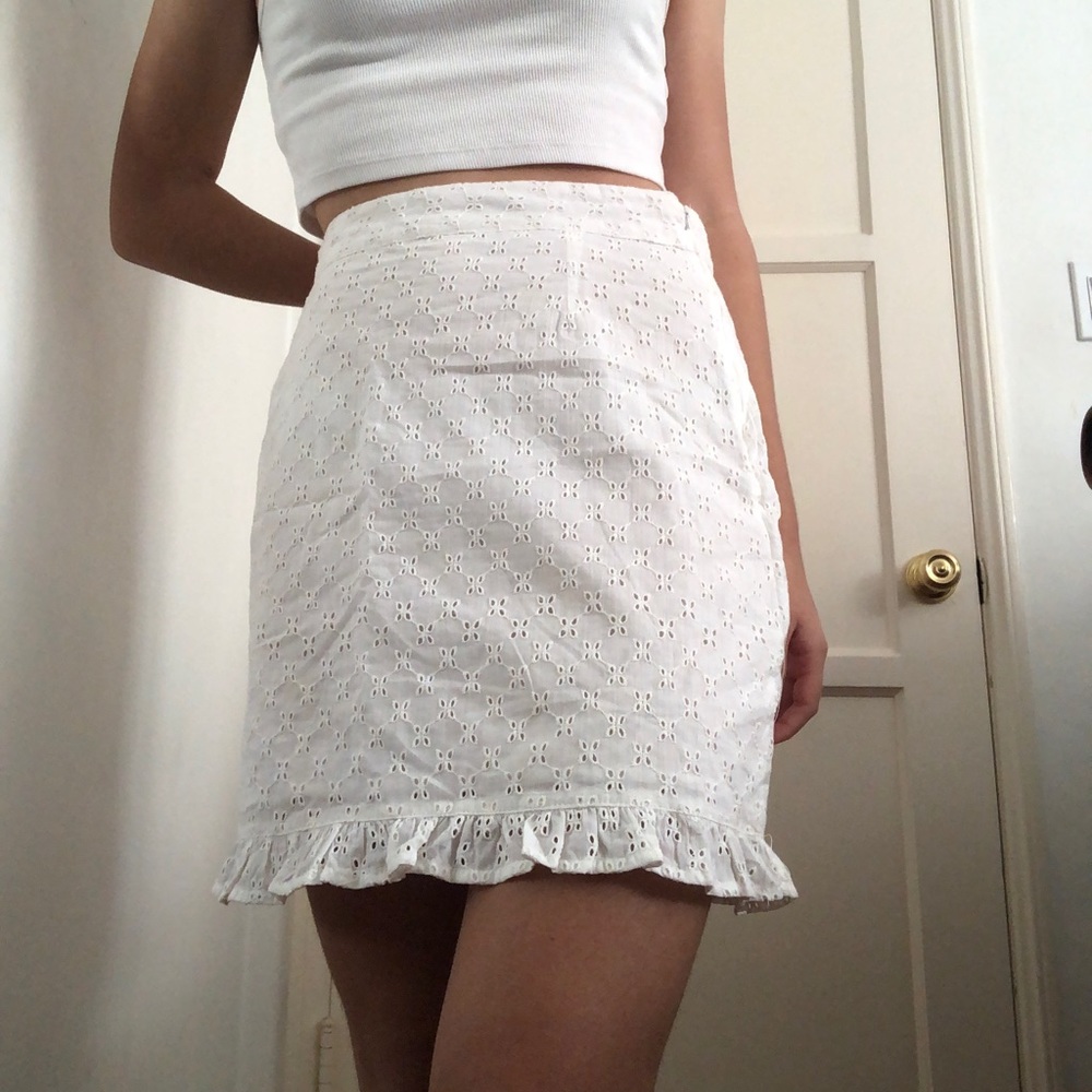 Cotton On eyelet skirt with ruffles